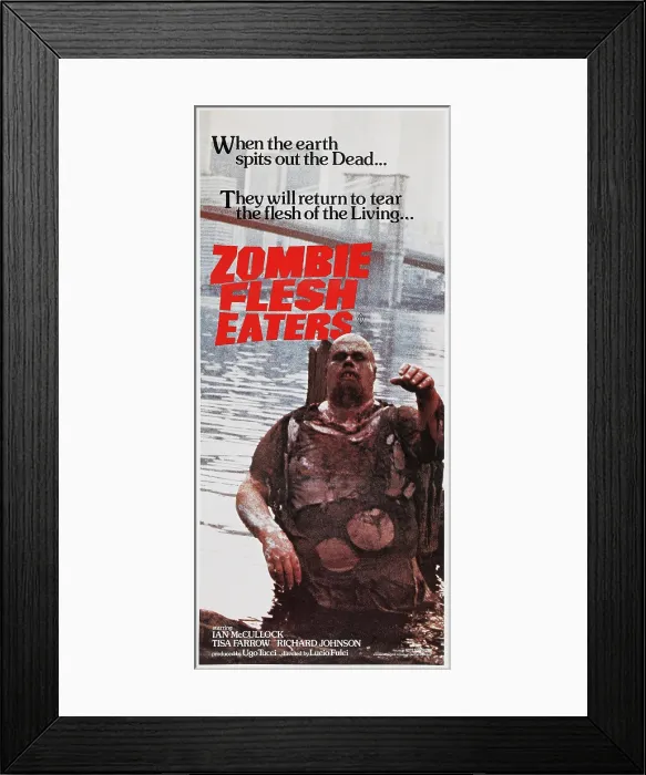 Framed Print : ZOMBIE FLESH EATERS, (aka ZOMBIE, aka ZOMBI 2), Australian poster art, 1979 Framed Print : ZOMBIE FLESH EATERS, (aka ZOMBIE, aka ZOMBI 2), Australian poster art, 1979