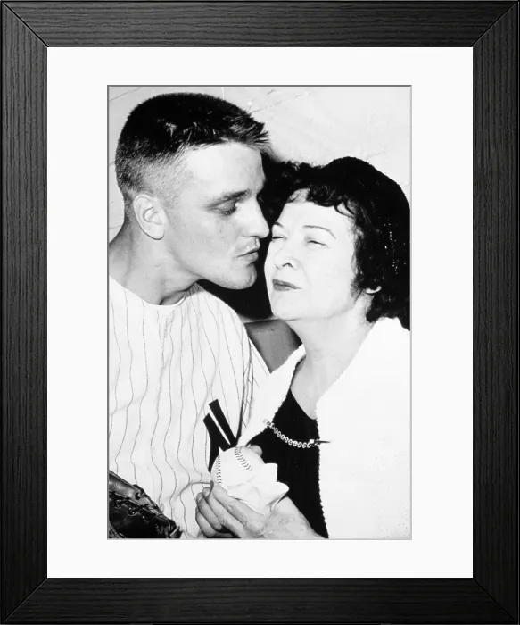 Framed Print : Roger Maris (NY Yankees) with Mrs. Babe Ruth after hitting 60th home run, 1961.. Courtesy: CSU Archives  /  Everett Collection