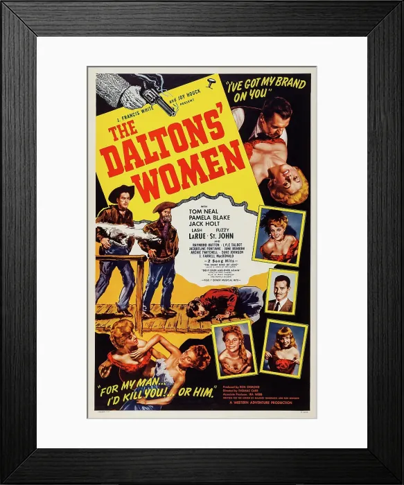 Framed Print : THE DALTONS WOMEN, Lash LaRue, (far left), Al Fuzzy St. John (second from left), Pamela Blake (top right), Tom Neal (second right), 1950 Framed Print : THE DALTONS WOMEN, Lash LaRue, (far left), Al Fuzzy St. John (second from left), Pamela Blake (top right), Tom Neal (second right), 1950