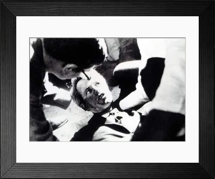 Framed Print : ROBERT KENNEDY, after being shot in Los Angeles, June 5, 1968. Courtesy: CSU Archives  /  Everett Collection