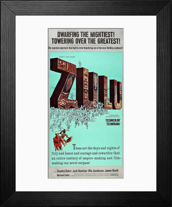 Framed Print : ZULU, US poster art, 1964
