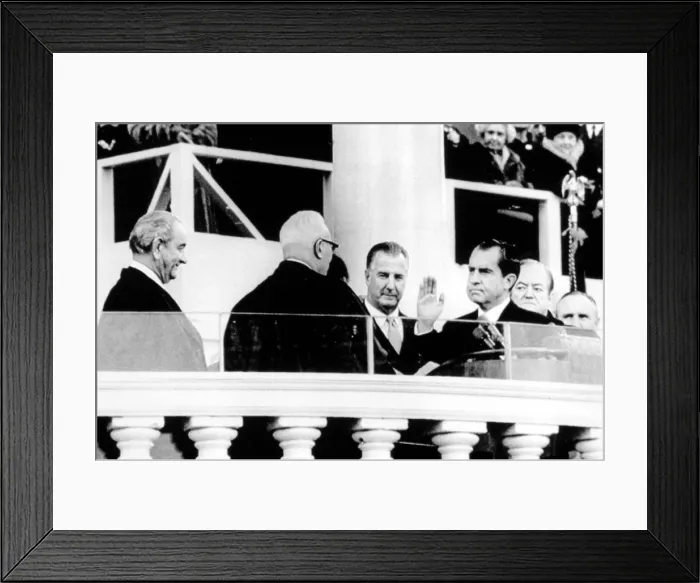 Framed Print : Lyndon Johnson, Spiro Agnew, Hubert Humphrey watch as Richard Nixon takes oath as President, at his Inauguration, January 20, 1969.. Courtesy: CSU Archives / Everett Collection Framed Print : Lyndon Johnson, Spiro Agnew, Hubert Humphrey watch as Richard Nixon takes oath as President, at his Inauguration, January 20, 1969.. Courtesy: CSU Archives / Everett Collection