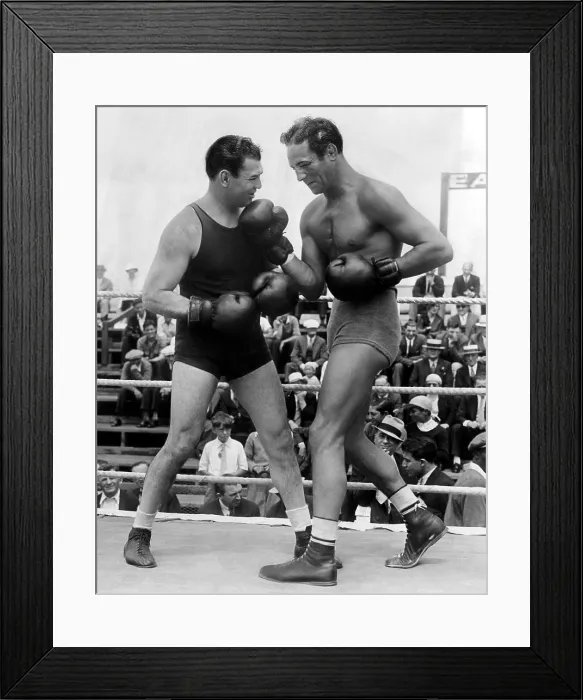 Framed Print : Jack Dempsey and Max Baer at an exhibition fight in Atlantic City, New Jersey, 1933. Courtesy: CSU Archives / Everett Collection Framed Print : Jack Dempsey and Max Baer at an exhibition fight in Atlantic City, New Jersey, 1933. Courtesy: CSU Archives / Everett Collection