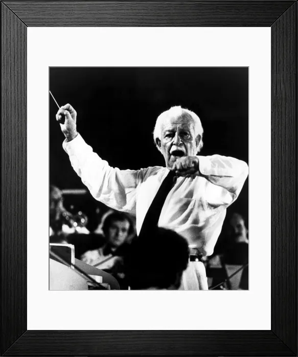 Framed Print : Boston Pops Orchestra conductor, Arthur Fiedler. July 4, 1978. Courtesy: CSU Archives / Everett Collection