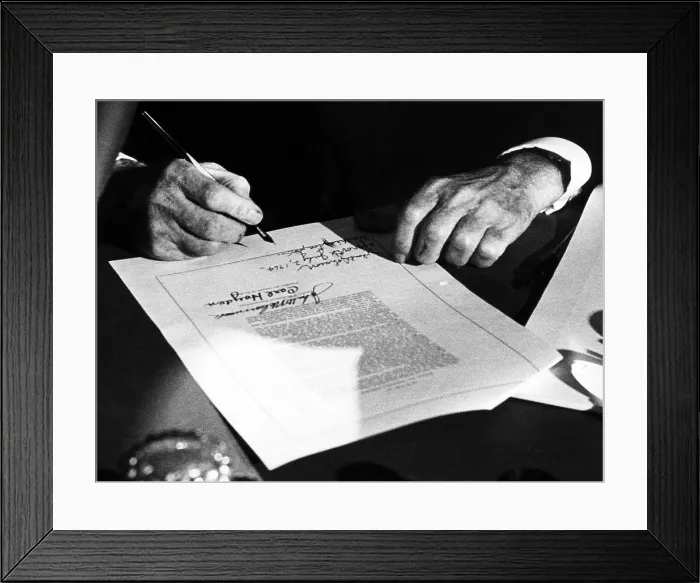 Framed Print : President Lyndon B. Johnson signs the Civil Rights Bill. September 1964. Courtesy: CSU Archives / Everett Collection