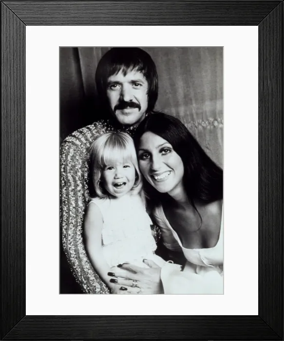Framed Print : Sonny & cher with daughter Chastity Bono at age 4, 1972. Courtesy: CSU Archives  /  Everett Collection