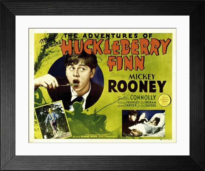 Framed Print : THE ADVENTURES OF HUCKLEBERRY FINN, left: Mickey Rooney, 1939 Framed Print : THE ADVENTURES OF HUCKLEBERRY FINN, left: Mickey Rooney, 1939