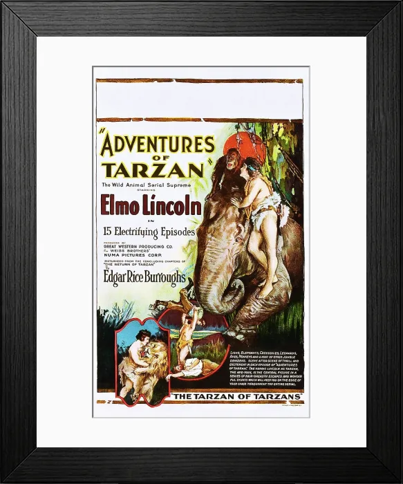 Framed Print : THE ADVENTURES OF TARZAN, Elmo Lincoln, 1921 Framed Print : THE ADVENTURES OF TARZAN, Elmo Lincoln, 1921