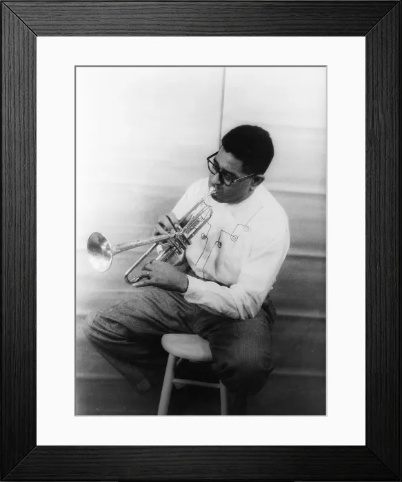 Framed Print : Dizzy Gillespie, portrait by Carl Van Vechten, December 2, 1955