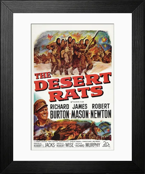 Framed Print : THE DESERT RATS, bottom left: Richard Burton, 1953, TM and Copyright 20th Century Fox Film Corp. All rights reserved. / courtesy Everett Collection Framed Print : THE DESERT RATS, bottom left: Richard Burton, 1953, TM and Copyright 20th Century Fox Film Corp. All rights reserved. / courtesy Everett Collection