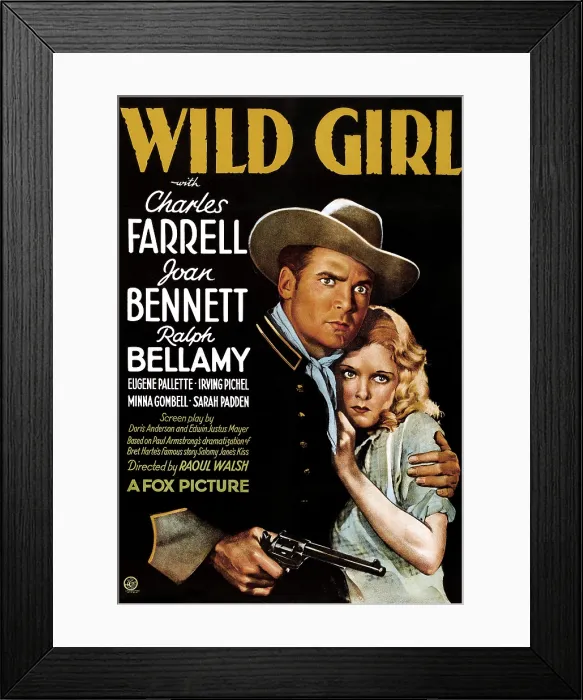 Framed Print : WILD GIRL, from left, Charles Farrell, Joan Bennett, 1932 Framed Print : WILD GIRL, from left, Charles Farrell, Joan Bennett, 1932