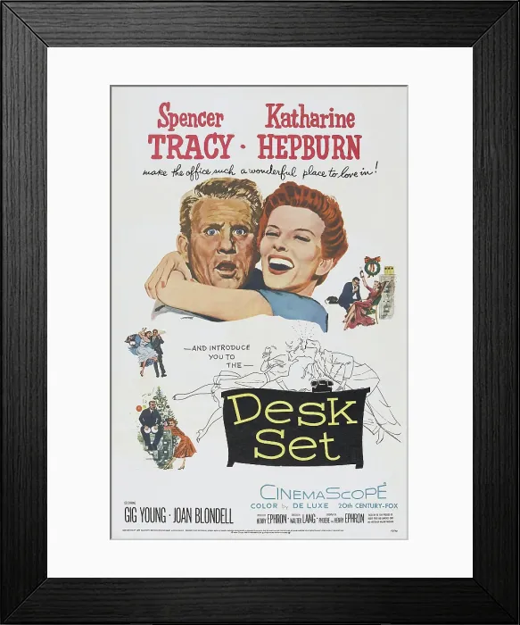 Framed Print : DESK SET, US poster art, from left: Spencer Tracy, Katharine Hepburn on poster art, 1957, TM and Copyright 20th Century Fox Film Corp