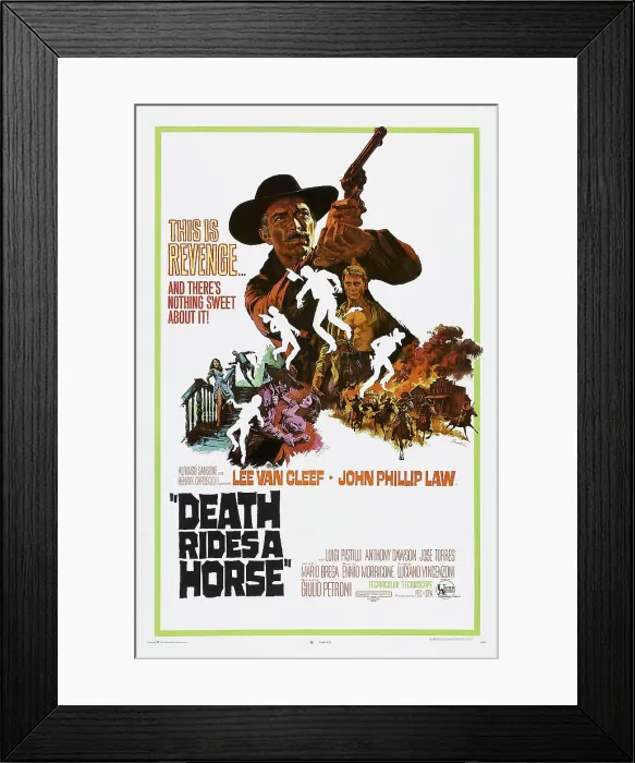 Framed Print : DEATH RIDES A HORSE, (aka DA UOMO A UOMO), Lee Van Cleef, 1967 Framed Print : DEATH RIDES A HORSE, (aka DA UOMO A UOMO), Lee Van Cleef, 1967