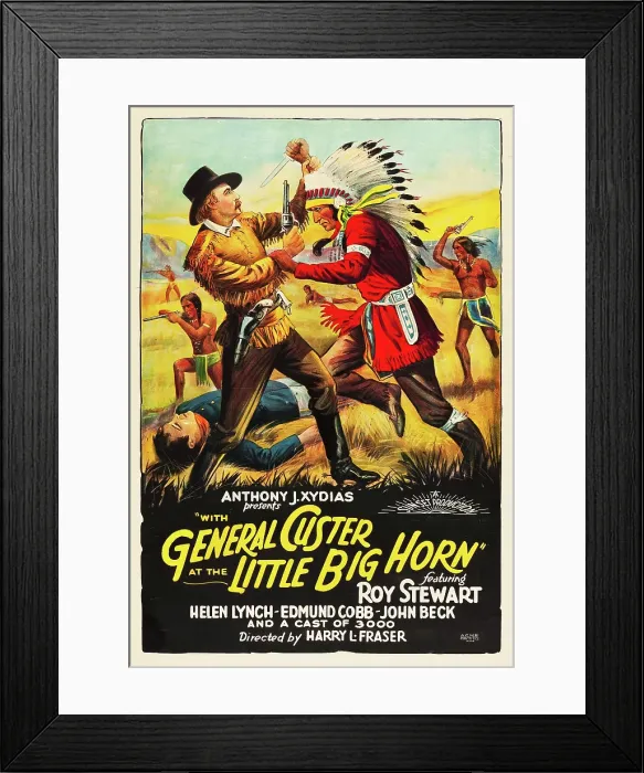 Framed Print : WITH GENERAL CUSTER AT LITTLE BIG HORN, (aka CUSTER OF BIG HORN, aka GENERAL CUSTER AT LITTLE BIG HORN), poster art, 1926