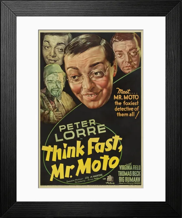 Framed Print : THINK FAST, MR. MOTO, Peter Lorre, 1937, TM and copyright 20th Century Fox Film Corp. All rights reserved  /  Courtesy: Everett Collection