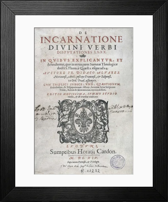 Framed Print : ALVAREZ, Diego (1550-1635). 'Incarnatione Divini Verbi'. Edition from 1614. AISA / Everett Collection**US SALES ONLY** Framed Print : ALVAREZ, Diego (1550-1635). 'Incarnatione Divini Verbi'. Edition from 1614. AISA / Everett Collection**US SALES ONLY**