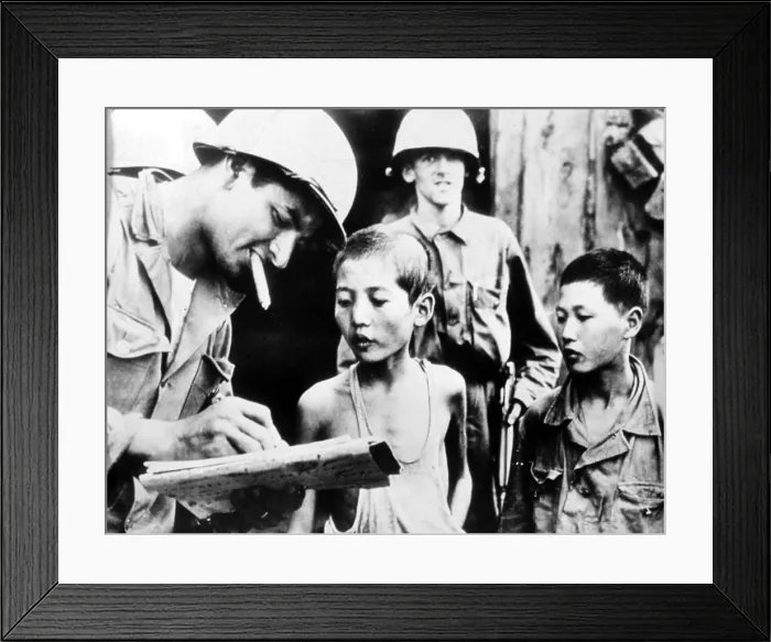 Framed Print : Korea War: Captured North Korean boys being questioned by U.S. Soldier, Korea, 10 / 06 / 50.. Courtesy: CSU Archives / Everett Collection Framed Print : Korea War: Captured North Korean boys being questioned by U.S. Soldier, Korea, 10 / 06 / 50.. Courtesy: CSU Archives / Everett Collection