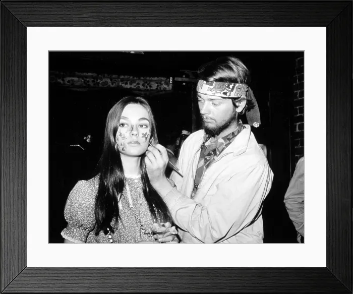 Framed Print : Hippies face painting in Greenwich Village, NYC, 10 / 17 / 67.. Courtesy: CSU Archives  /  Everett Collection
