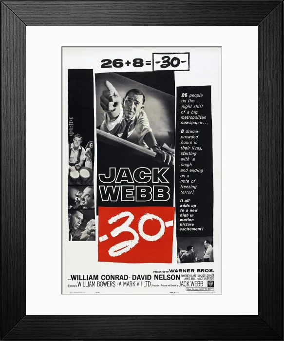 Framed Print : 30-, US poster, Jack Webb, 1959 Framed Print : 30-, US poster, Jack Webb, 1959