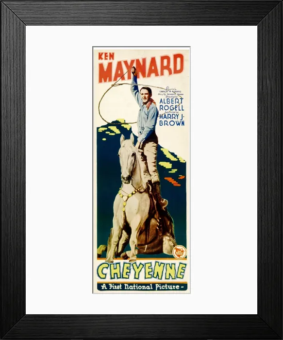 Framed Print : CHEYENNE, Ken Maynard on insert poster, 1929