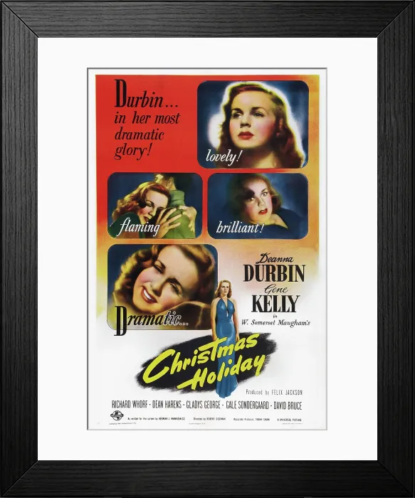Framed Print : CHRISTMAS HOLIDAY, US poster art, Deanna Durbin, 1944