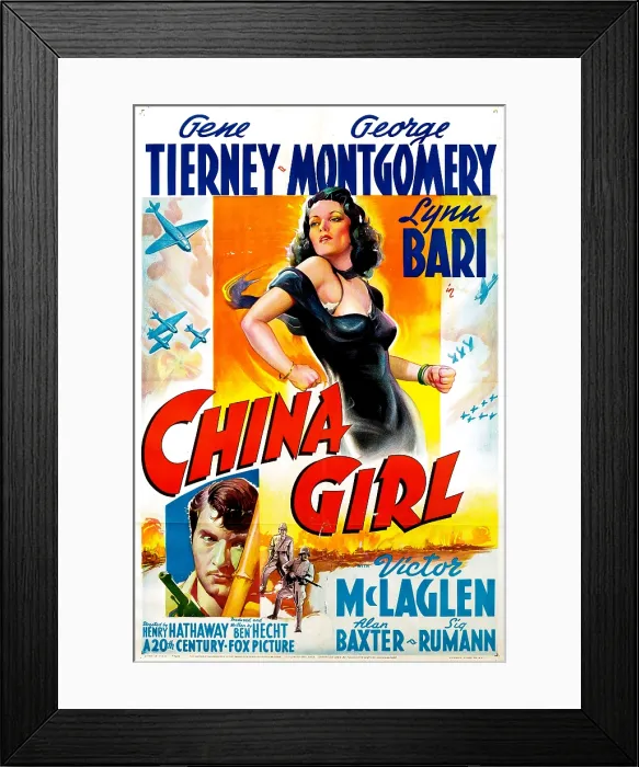 Framed Print : CHINA GIRL, Gene Tierney, George Montgomery, 1942, TM and Copyright 20th Century Fox Film Corp. All rights reserved / courtesy Everett Collection Framed Print : CHINA GIRL, Gene Tierney, George Montgomery, 1942, TM and Copyright 20th Century Fox Film Corp. All rights reserved / courtesy Everett Collection