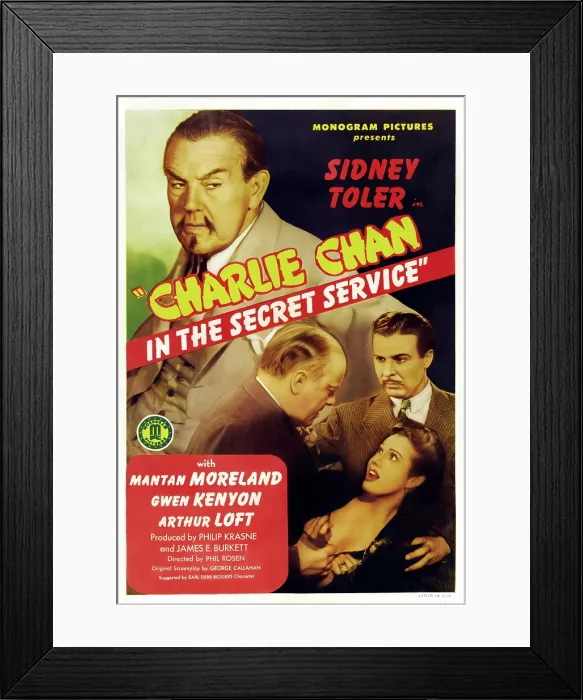 Framed Print : CHARLIE CHAN IN THE SECRET SERVICE, US poster art, Sidney Toler, Mantan Moreland, Gwen Kenyon, 1944