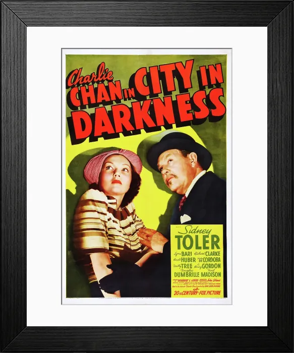 Framed Print : CHARLIE CHAN IN CITY IN DARKNESS, from left: Lynn Bari, Sidney Toler, 1939. TM and Copyright 20th Century Fox Film Corp. All rights reserved / courtesy Everett Collection