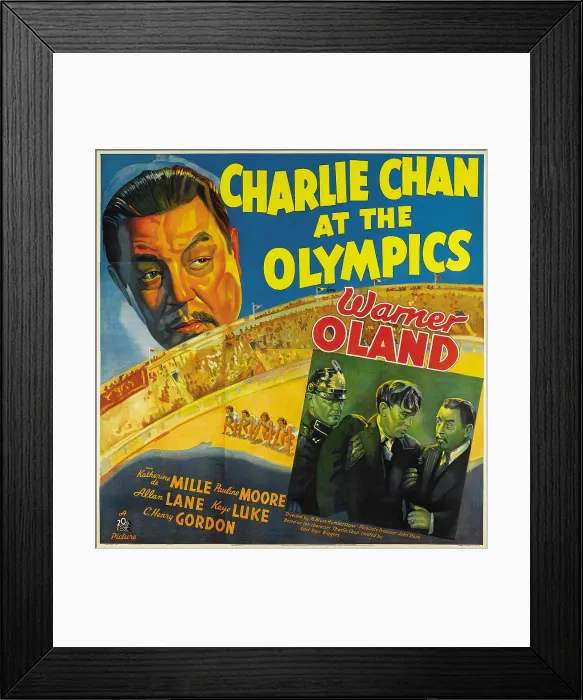Framed Print : CHARLIE CHAN AT THE OLYMPICS, top left and inset far right: Warner Oland, 1937, TM and Copyright 20th Century Fox Film Corp. All rights reserved. / courtesy Everett Collection