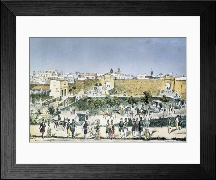 Framed Print : Cuba (19th c.). Havana. Montserrate Gates. Litography. SPAIN. Madrid. National Library. AISA / Everett Collection**US SALES ONLY**