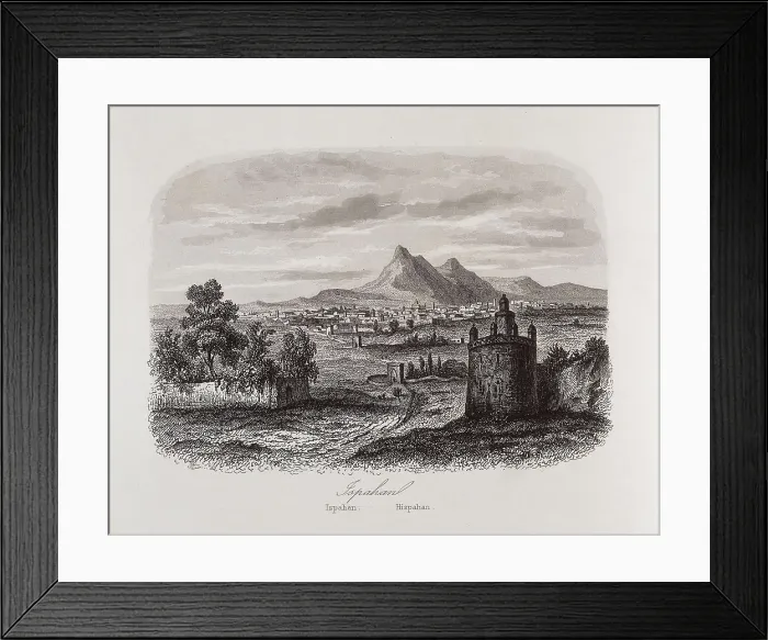Framed Print : Persia (1863). Isfahan. Picture of 'Historia General de las Misiones' (General History of Missions). Etching. AISA / Everett Collection**US SALES ONLY**