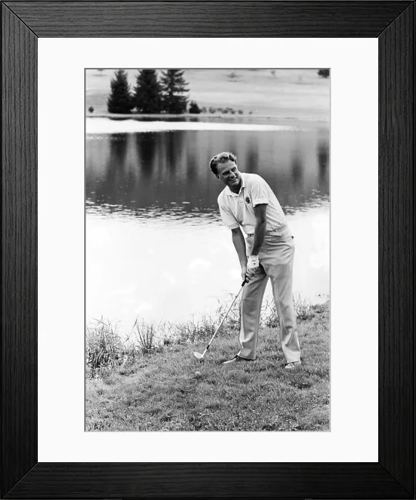 Framed Print : Evangelist Billy Graham playing golf. ca. 1960s. Courtesy: CSU Archives / Everett Collection