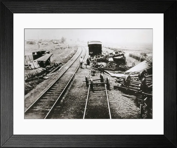 Framed Print : Russian Revolution. Civil War (1918). Destruction of railway. AISA / Everett Collection**US SALES ONLY**