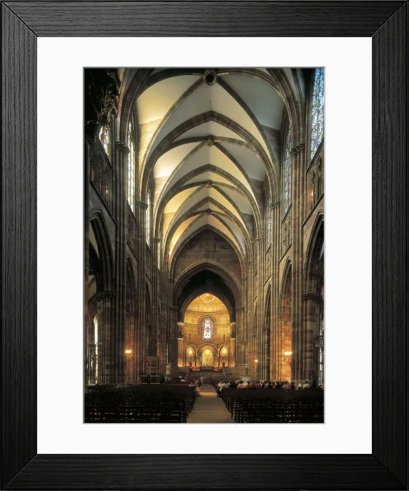 Framed Print : Notre-Dame Cathedral of Strasbourg. 1176-1439. FRANCE. ALSACE. BAS-RHIN. Strasbourg. Main nave. Gothic art. AISA / Everett Collection**US SALES ONLY**