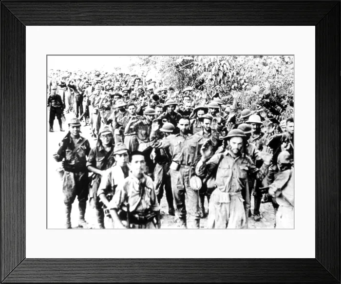 Framed Print : World War II, American P.O.W.s with Japanese captors, 01 / 28 / 1944.. Courtesy: CSU Archives / Everett Collection Framed Print : World War II, American P.O.W.s with Japanese captors, 01 / 28 / 1944.. Courtesy: CSU Archives / Everett Collection