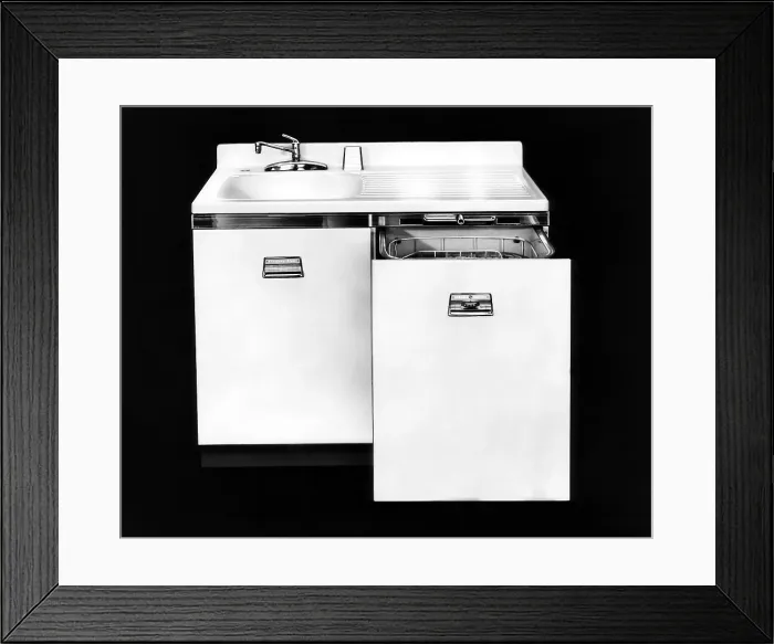 Framed Print : EV1902 - Dishwasher, circa 1950s. Courtesy: CSU Archives  /  Everett Collection