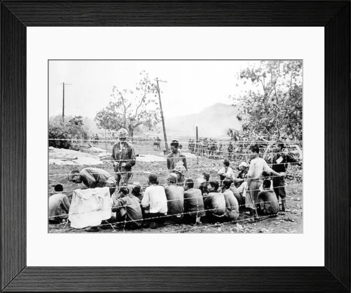Framed Print : World War II, U.S. troops with Japanese P.O.W.s, 06 / 26 / 1944.. Courtesy: CSU Archives / Everett Collection Framed Print : World War II, U.S. troops with Japanese P.O.W.s, 06 / 26 / 1944.. Courtesy: CSU Archives / Everett Collection