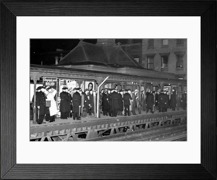 Framed Print : New York City Subway - The 6th Avenue elevated subway station at 53rd Street & 8th Avenue on the last night of its operation, 2 / 4 / 38. Courtesy: CSU Archives / Everett Collection Framed Print : New York City Subway - The 6th Avenue elevated subway station at 53rd Street & 8th Avenue on the last night of its operation, 2 / 4 / 38. Courtesy: CSU Archives / Everett Collection