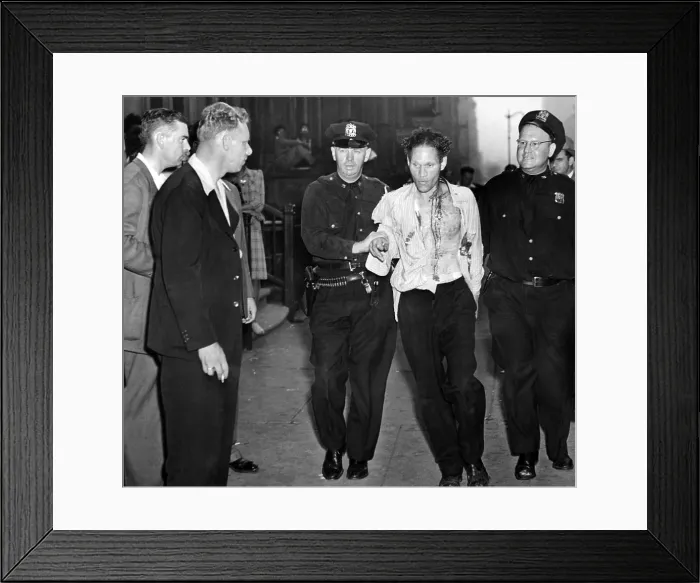 Framed Print : Race riot in New York City's Harlem section