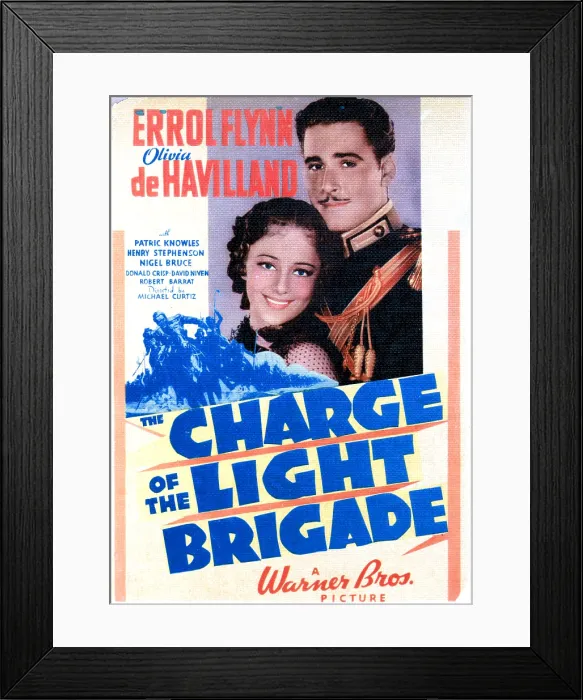 Framed Print : THE CHARGE OF THE LIGHT BRIGADE, from left, Olivia De Havilland, Errol Flynn, 1936