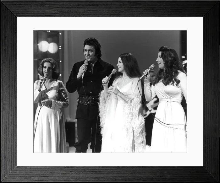 Framed Print : JOHNNY CASH SHOW, Helen Carter, Johnny Cash, June Carter Cash, Anita Carter, 1969-71. Courtesy: CSU Archives  /  Everett Collection