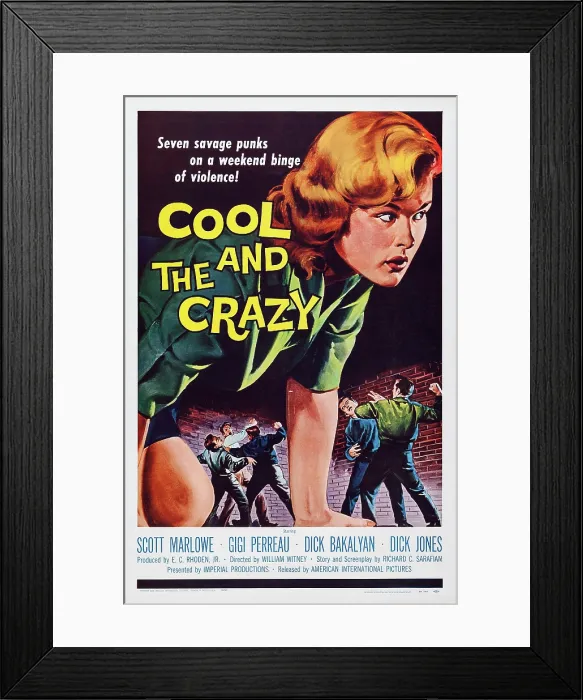 Framed Print : THE COOL AND THE CRAZY, US poster art, 1958 Framed Print : THE COOL AND THE CRAZY, US poster art, 1958