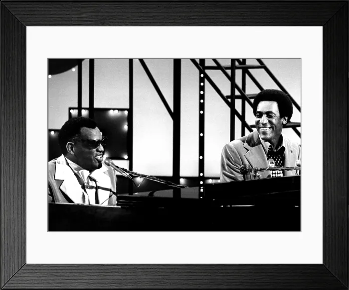 Framed Print : THE NEW BILL COSBY SHOW, Ray Charles, Bill Cosby, 1972-73, aired 10 / 30 / 1972. Courtesy: CSU Archives  /  Everett Collection