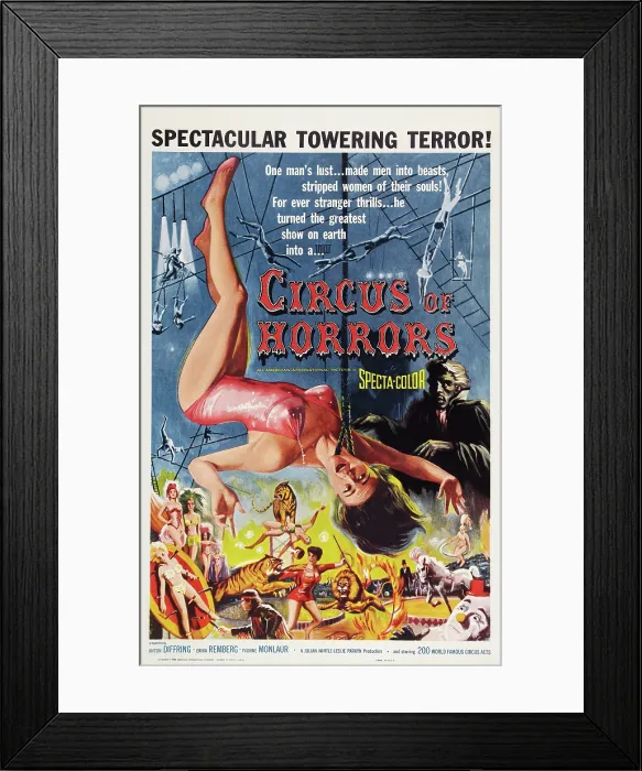 Framed Print : CIRCUS OF HORRORS, poster art, 1960 Framed Print : CIRCUS OF HORRORS, poster art, 1960