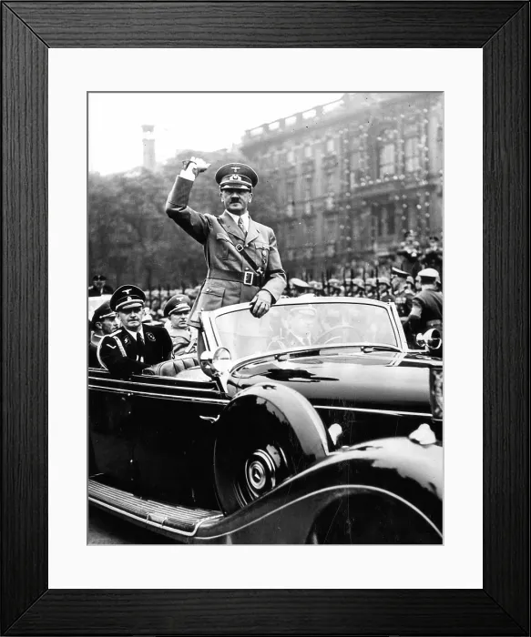 Framed Print : EV1947 - Adolph Hitler acknowledges cheers of the crowd as he left the Berlin Lustgarten, May 8, 1939. Courtesy: CSU Archives  /  Everett Collection