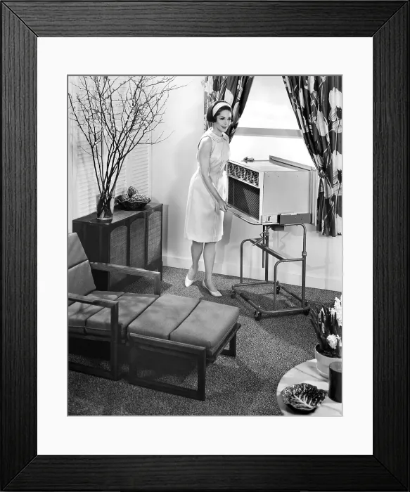 Framed Print : EV1916 - The 1963 General Electric Porta-cart air conditioner. Courtesy: CSU Archives  /  Everett Collection