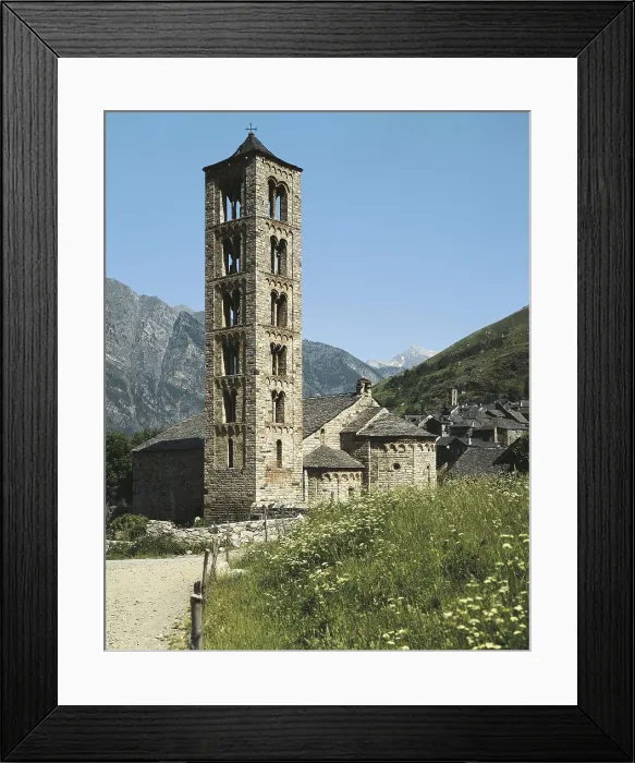 Framed Print : Church of Sant Climent in Tall. ca. 1123. SPAIN. CATALONIA. LLEIDA. Vall de Bo. Tall. Church of Sant Climent. Romanesque art. Architecture