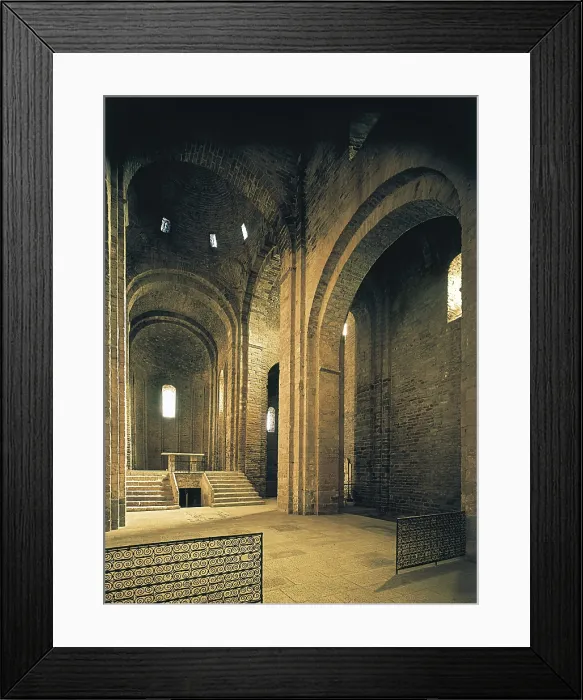Framed Print : Castle and Collegiate Church of Saint Vincent. 12th c. SPAIN. Cardona. Colegiata de San Vicente (Collegiate Church of San Vicente). Romanesque art. Architecture
