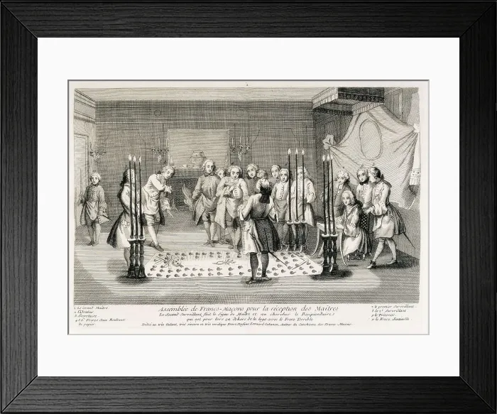 Framed Print : Freemasonry Assembly to receive the Masters (18th c.). Etching. SPAIN. Madrid. National Historical Archive of Madrid. AISA / Everett Collection**US SALES ONLY** Framed Print : Freemasonry Assembly to receive the Masters (18th c.). Etching. SPAIN. Madrid. National Historical Archive of Madrid. AISA / Everett Collection**US SALES ONLY**