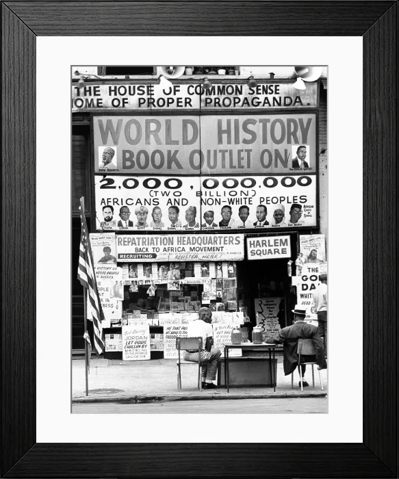 Framed Print : Harlem bookstore named The House of Common Sense and the Home of Proper Propaganda